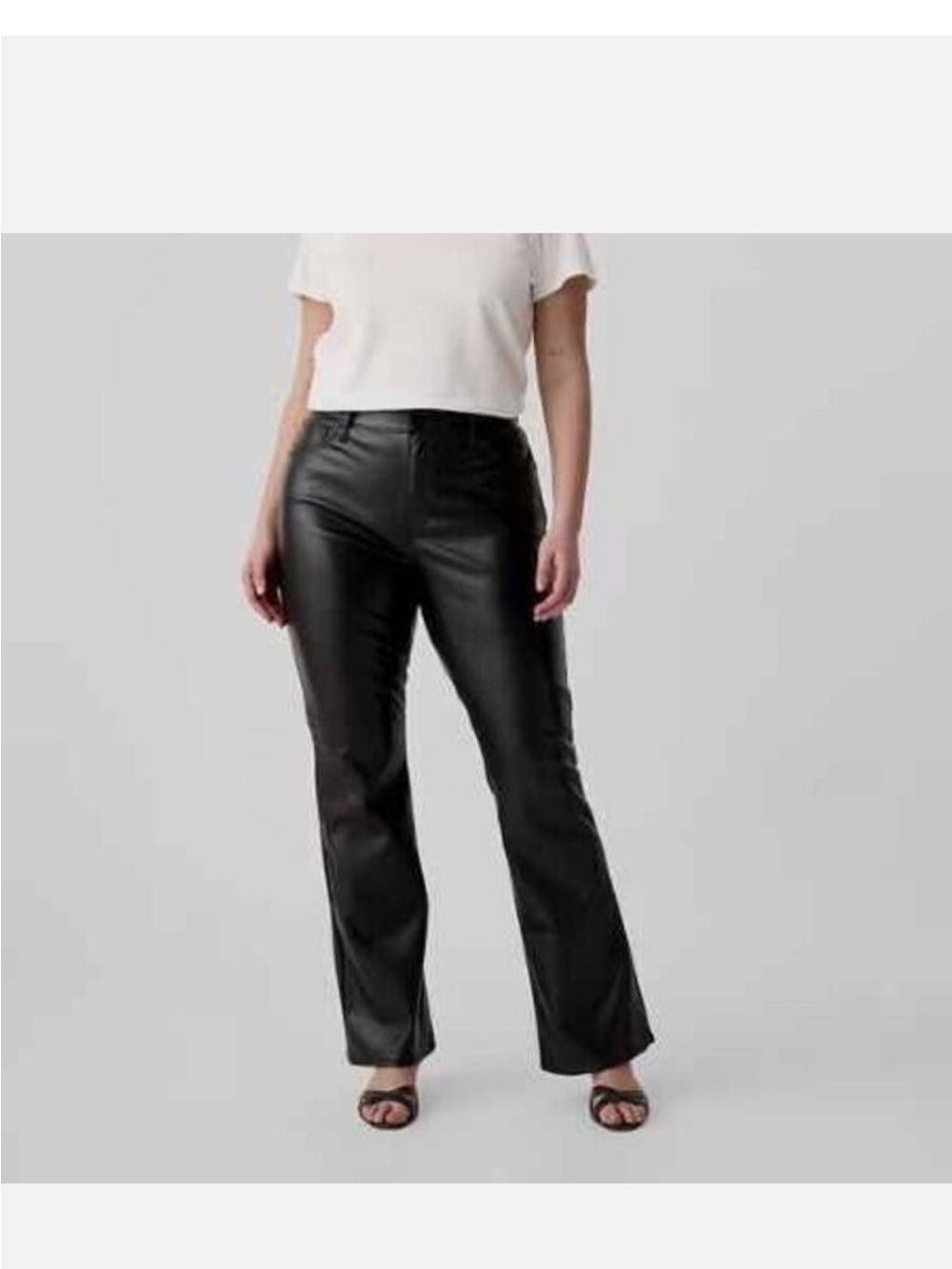 GAP Baby Boot Mid-Rise Faux Leather Pants/True Black
